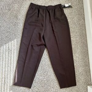 🦋 NWT Briggs New York Brown High Waisted Trousers 14 Petite 14P